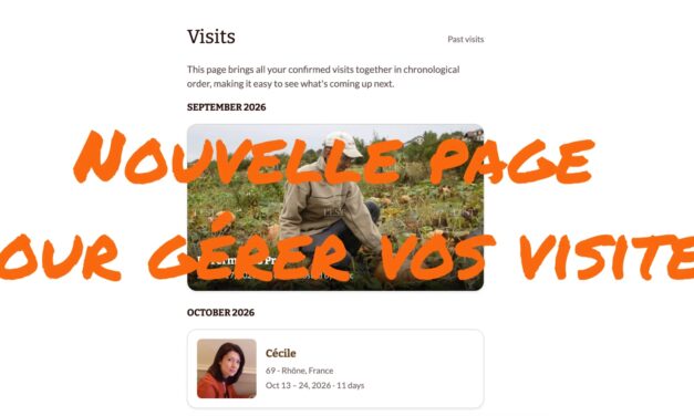 Mise à jour des fonctionnalités du site : nouveaux outils pour gérer vos visites (et partage des numéros de téléphone)